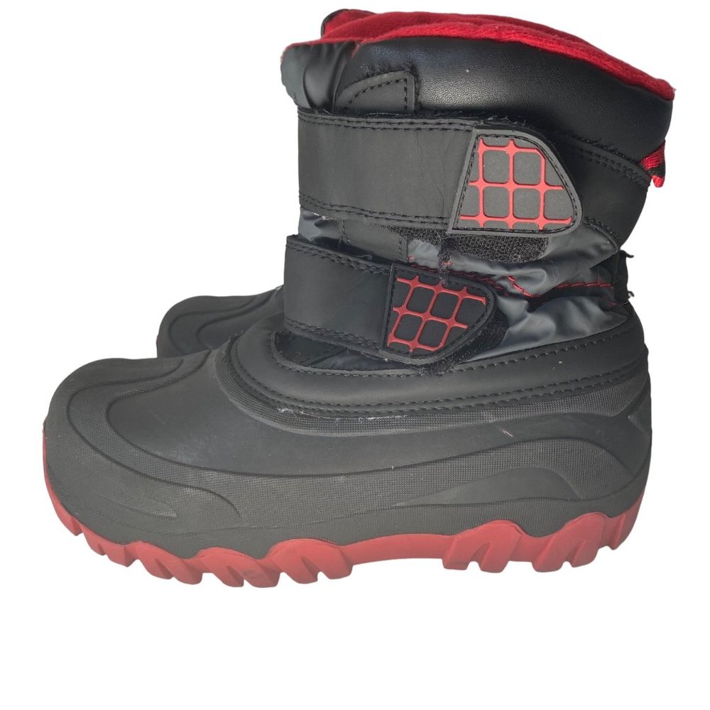 Cat & Jack Kids Black Red Thermolite Insulated Winter Snow‎ Boots Size 3